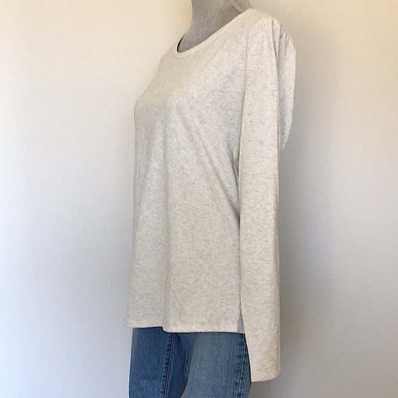3/$20 EUC LOFT Silver Shimmer Stripe Long Sleeve Tee, size Large ❤️ - Picture 3 of 10